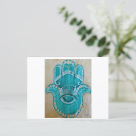 Green and Gold Hamsa ポストカード