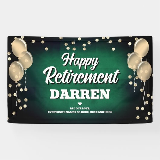 Green and Gold Happy Retirement  横断幕 (横)