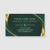 Green and Gold Magnetic Card for Business Info (正面)