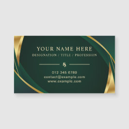 Green and Gold Magnetic Card for Business Info