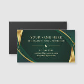 Green and Gold Magnetic Card for Business Info (正面/裏面)