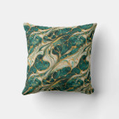 Green and Gold Marble Throw Pillow クッション (裏面)