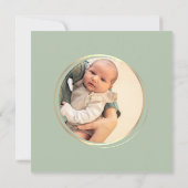 Green and Gold Minimalist Baptism サンキューカード (裏面)