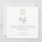 Green and Gold Minimalist Baptism サンキューカード (正面)