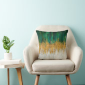 Green and gold motion abstract クッション (椅子)