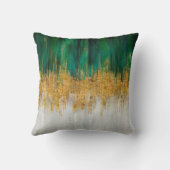 Green and gold motion abstract クッション (裏面)