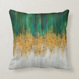 Green and gold motion abstract クッション