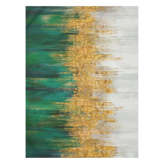 Green and gold motion abstract テーブルクロス (正面)