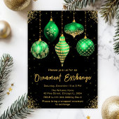 Green and Gold Ornament Exchange Party 招待状