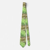 Green and gold palm tropical leaves neck tie ネクタイ (正面)