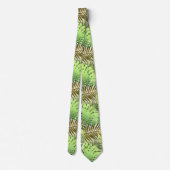 Green and gold palm tropical leaves neck tie ネクタイ (裏面)