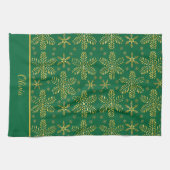 Green and Gold Personalized キッチンタオル (横)