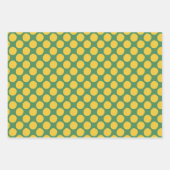 Green and Gold Polka Dot Gift Wrap ラッピングペーパーシート (正面3)