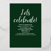 Green and Gold Script 4 Graduate Photos for Her 箔招待状 (裏面)