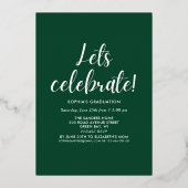 Green and Gold Script 4 photos Graduated 箔招待状 (裏面)