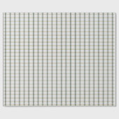 Green and Gold Simple Plaid ラッピングペーパー (フラット)