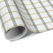 Green and Gold Simple Plaid ラッピングペーパー (ロールコーナー)