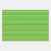 Green and Gold Striped ラッピングペーパーシート (正面)