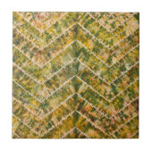 Green and Gold Tie Dye Chevron Pattern タイル (正面)