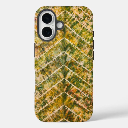 Green and Gold Tie Dye Chevron Pattern Case-Mate iPhoneケース (裏面)