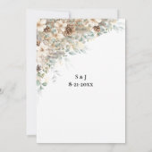 Green and gold Wedding Invitation 招待状 (裏面)