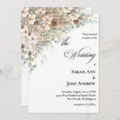 Green and gold Wedding Invitation 招待状 (正面/裏面)