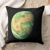 Green and Golden Brown Planet クッション (ブランケット)