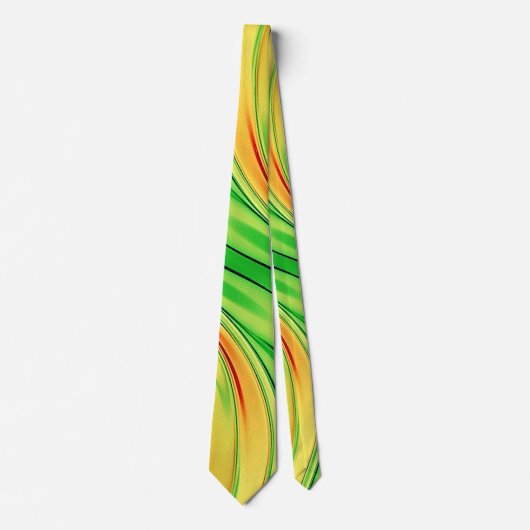 green and golden chrome waves ネクタイ (正面)