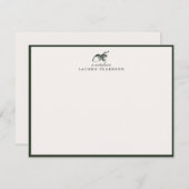 Green and Ivory Acorn Frame Note Card セーブザデート (正面/裏面)