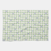 Green and Lavender Floral Tile Seamless Pattern キッチンタオル (横)
