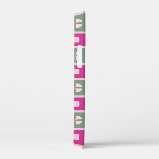 Green and Magenta Boxed Floral Bloom iPhone Case Case-Mate iPhoneケース (裏面 / 右)