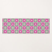 Green and Magenta Boxed Floral Yoga Mat ヨガマット (正面(横))