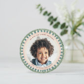 Green and Maroon Watercolor Fringe Photo Circle シーズンカード (スタンド正面)