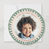 Green and Maroon Watercolor Fringe Photo Circle シーズンカード (正面)