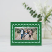 Green and Mint Simple Scallop Photo Frame ポストカード (スタンド正面)