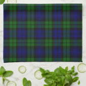Green and navy Tartan キッチンタオル (折り畳み)