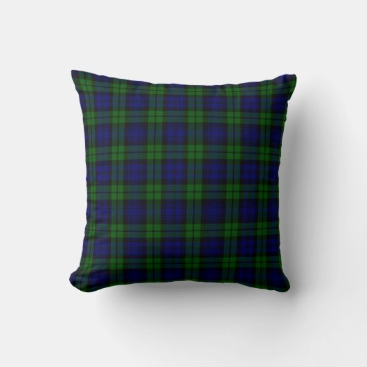 Green and navy Tartan クッション (正面)