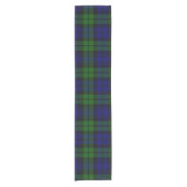 Green and navy Tartan ショートテーブルランナー (正面)