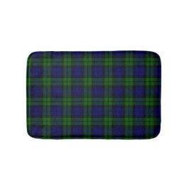 Green and navy Tartan バスマット