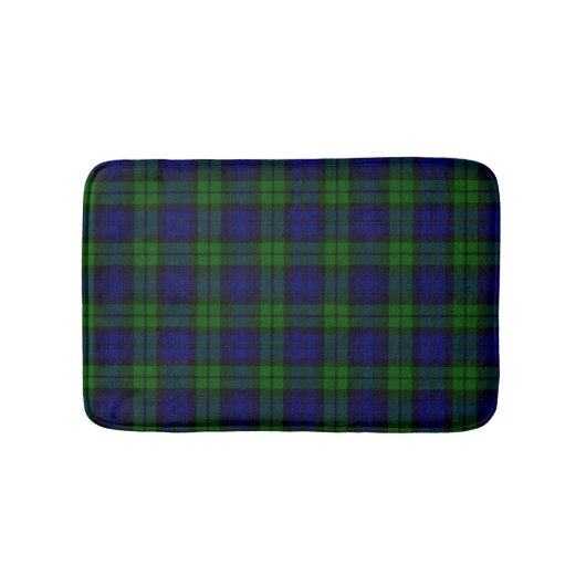 Green and navy Tartan バスマット (正面)