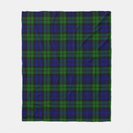 Green and navy Tartan フリースブランケット