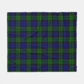 Green and navy Tartan フリースブランケット (正面(横))