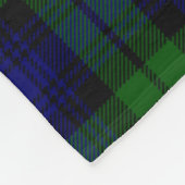 Green and navy Tartan フリースブランケット (角)