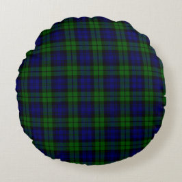 Green and navy Tartan ラウンドクッション