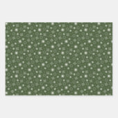 Green and Orange Fun Christmas Forest Village ラッピングペーパーシート (正面3)