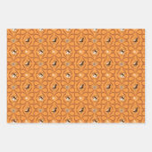 Green and Orange Fun Christmas Forest Village ラッピングペーパーシート (正面2)