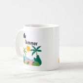 Green and orange plauful hello summer mug コーヒーマグカップ (正面左)