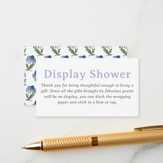 Green and Periwinkle Blue Display Shower エンクロージャーカード (正面/裏面インサイチュ)