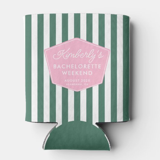 Green And Pink Beverly Hills Bachelorette Party 缶クーラー (裏面)