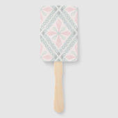 Green and pink pastel diamond pattern ハンドファン (裏面)
